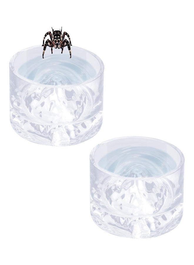 MHLLGN Jumping Spider Enclosure Accessories, 2 Pack Glass Feeding Dish for Food and Water, Little Food Bowl for Jumping Spider, Tarantula, Beetle and Other Small Pets - Image 1